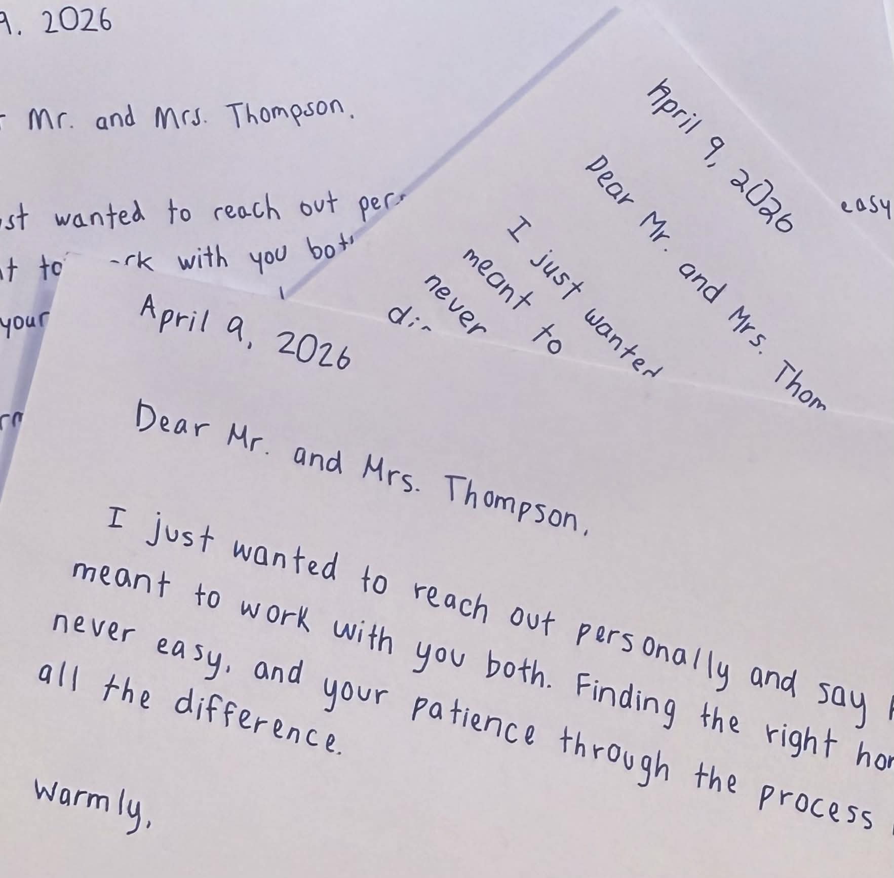 Handwritten letter sample created with InkLabs font